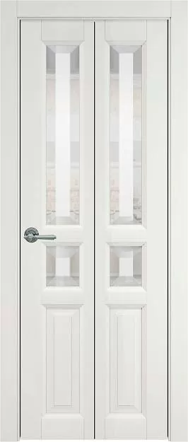 Межкомнатная дверь Porta Classic Imperia-R Книжка, цвет - Бежевая эмаль (RAL 9010), Со стеклом (ДО)