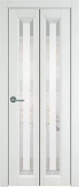 Межкомнатная дверь Porta Classic Domenica Книжка, цвет - Белая эмаль (RAL 9003), Со стеклом (ДО)