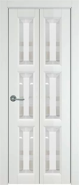 Межкомнатная дверь Porta Classic Milano Книжка, цвет - Белая эмаль (RAL 9003), Со стеклом (ДО)
